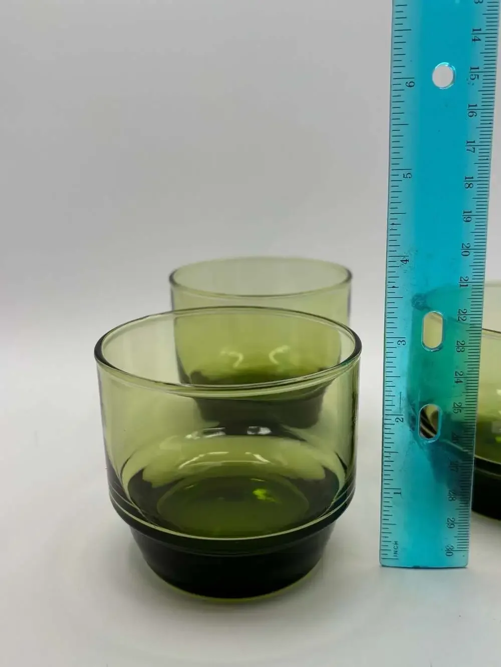 Vintage Mid-Century Modern Avocado Green Libbey glasses, Set of 3